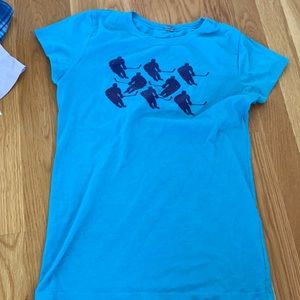 Girls hockey tshirt - turquoise purple